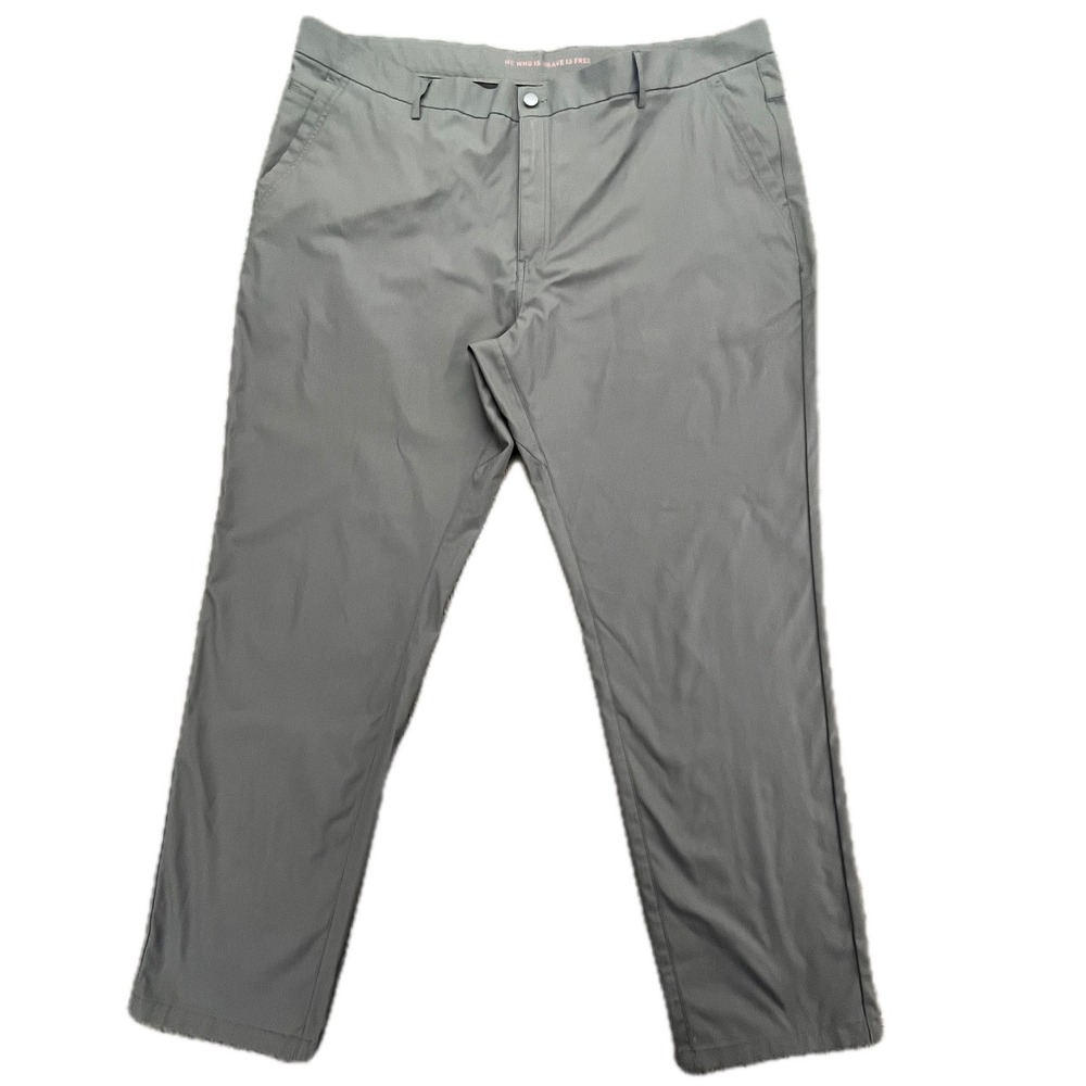 Marcus Pierce Gray Polyester Golf Pants Mens W43 L32 Straight Leg Casual Chino‎